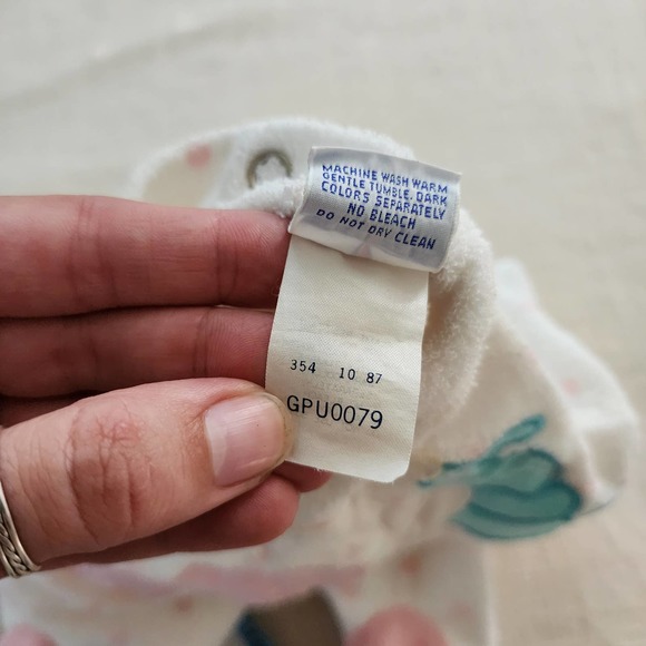 Vintage Absorba Bunny Polka Dot Pajamas 0-3 months - Picture 8 of 9